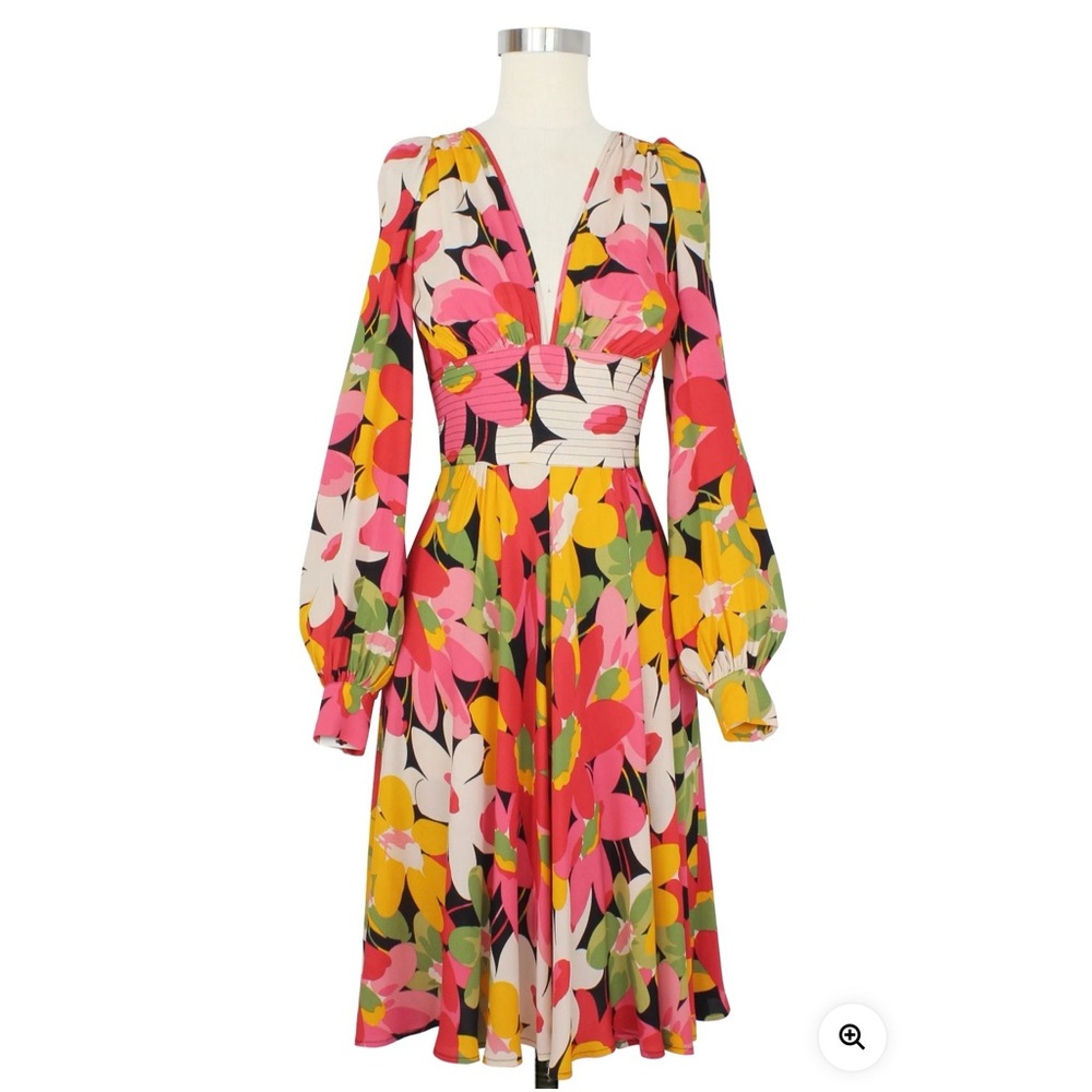 LONG SLEEVE STACIA DRESS - FLOWER POWER